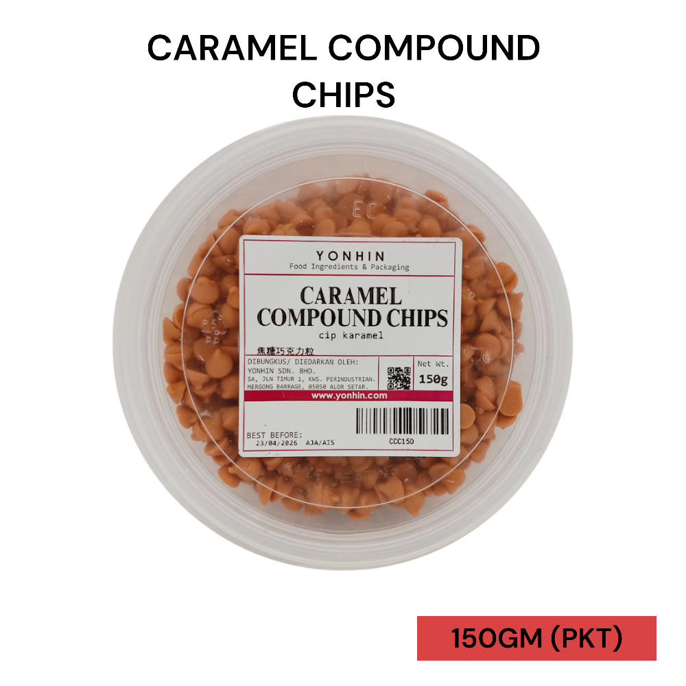 CARAMEL COMPOUND CHIPS 150GM PER PKT