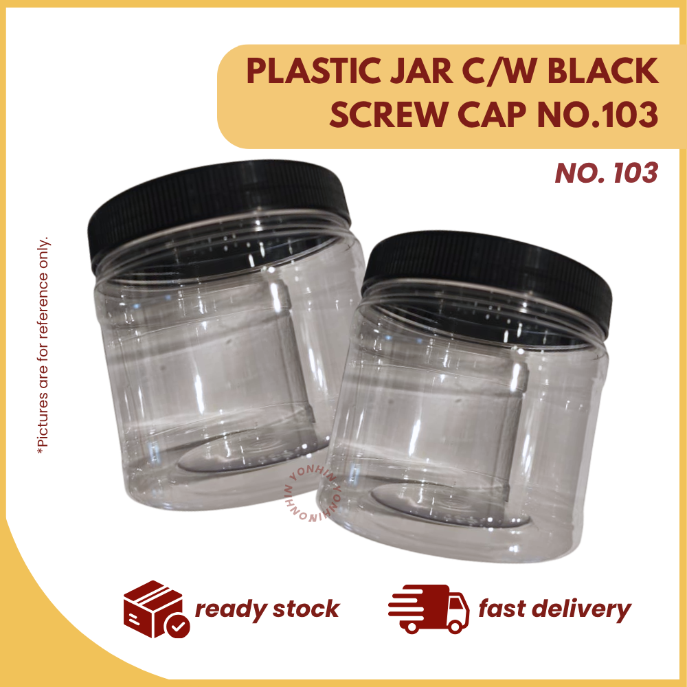 PLASTIC JAR C/W BLACK SCREW CAP NO.103-UNIT