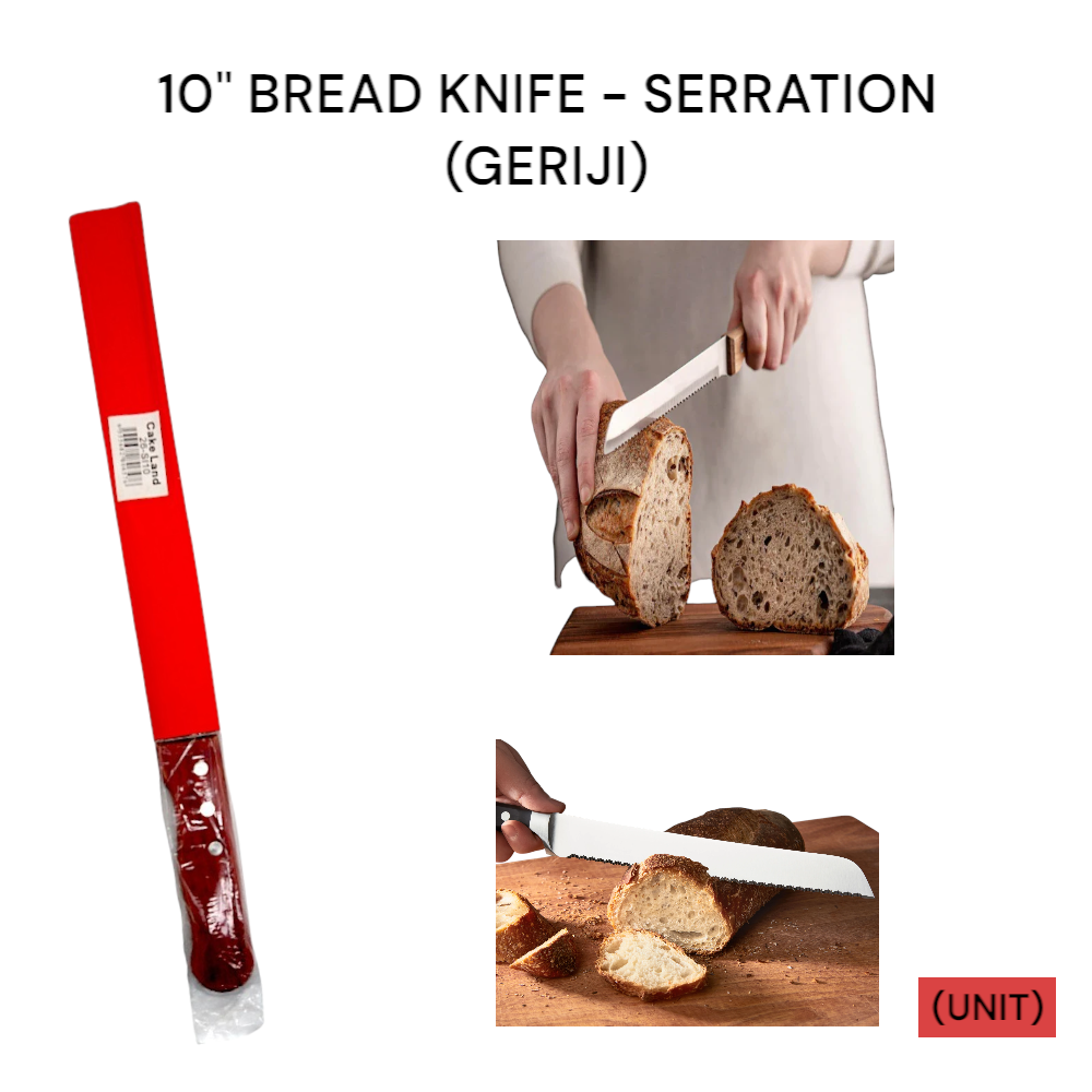 10" STAINLESS STEEL BREAD KNIFE -SERRATION (GERIJI)