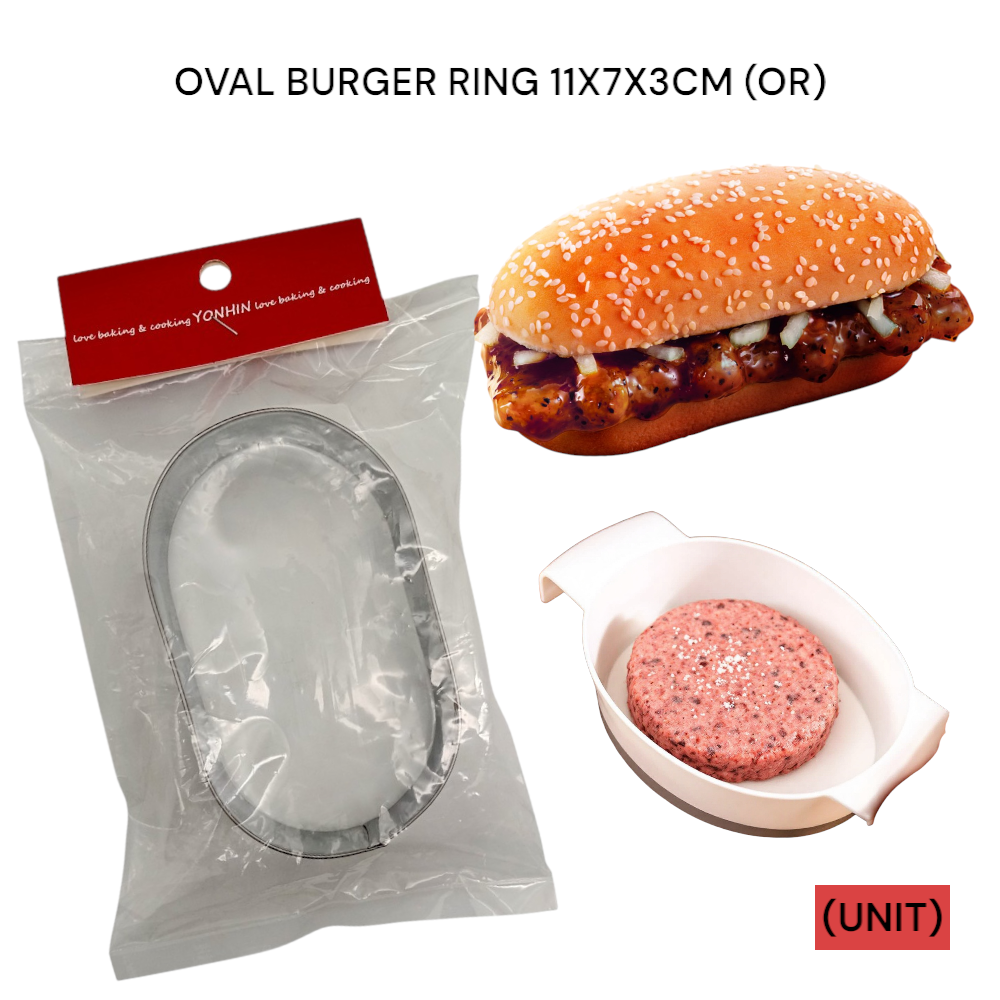 OVAL BURGER RING 11X7X3CM (OR) PER UNIT