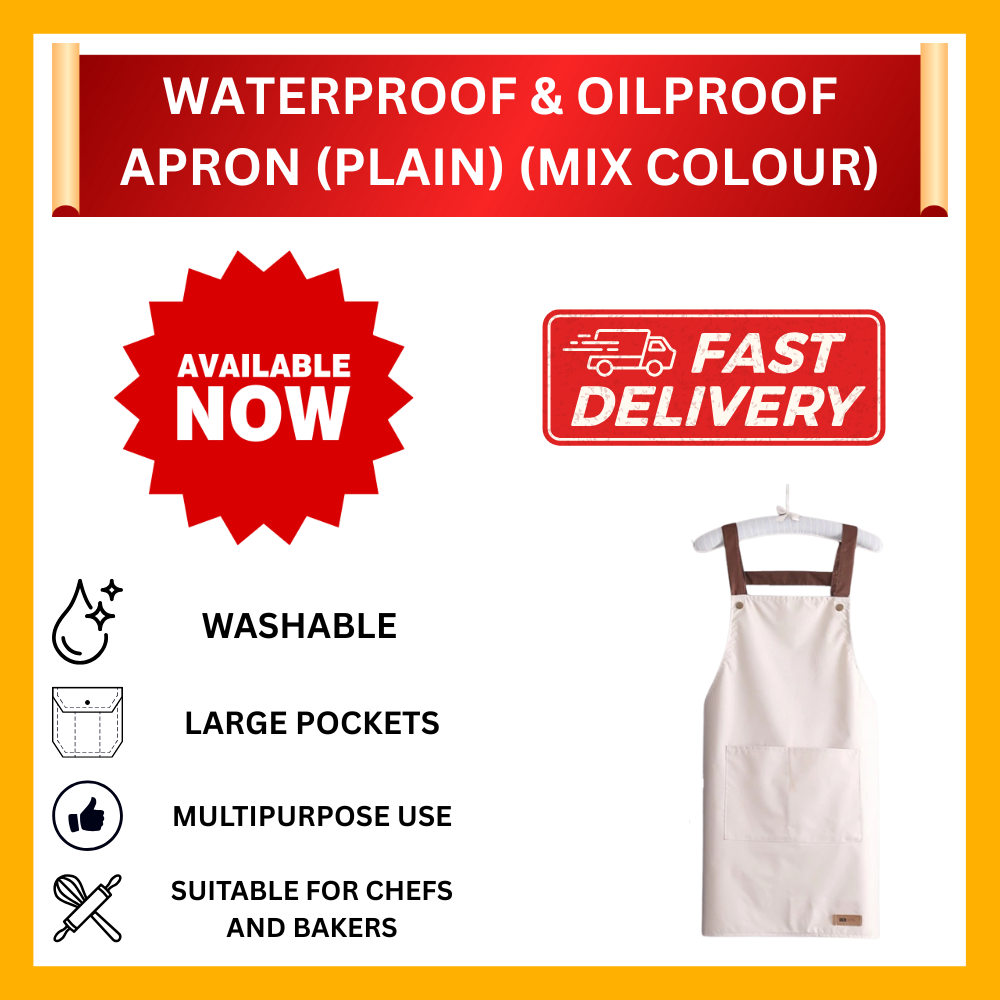 PLAIN WATERPROOF & OILPROOF APRON (MIXED COLOURS)