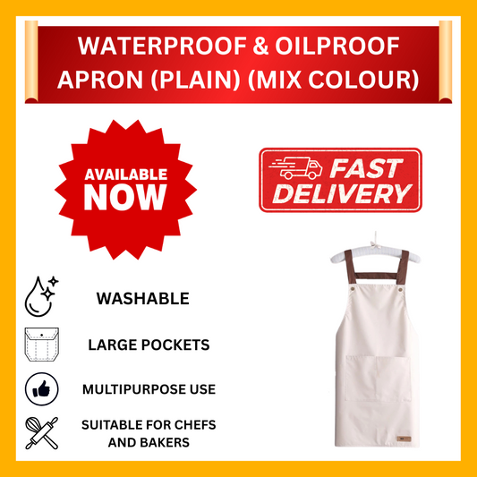 PLAIN WATERPROOF & OILPROOF APRON (MIXED COLOURS)
