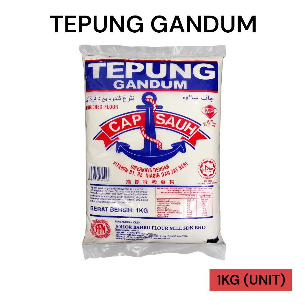 TEPUNG GANDUM CAP SAUH 1KG PER UNIT