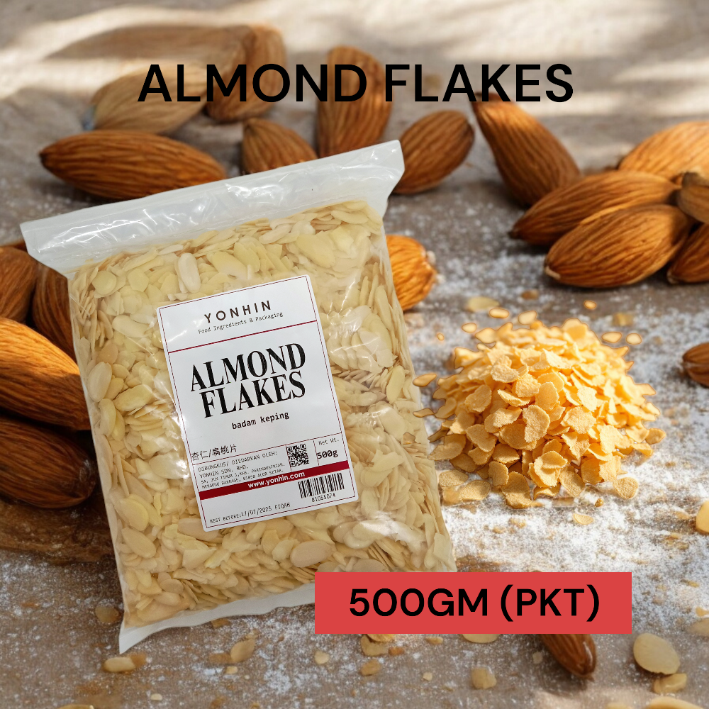 ALMOND FLAKES 500GM PER PKT