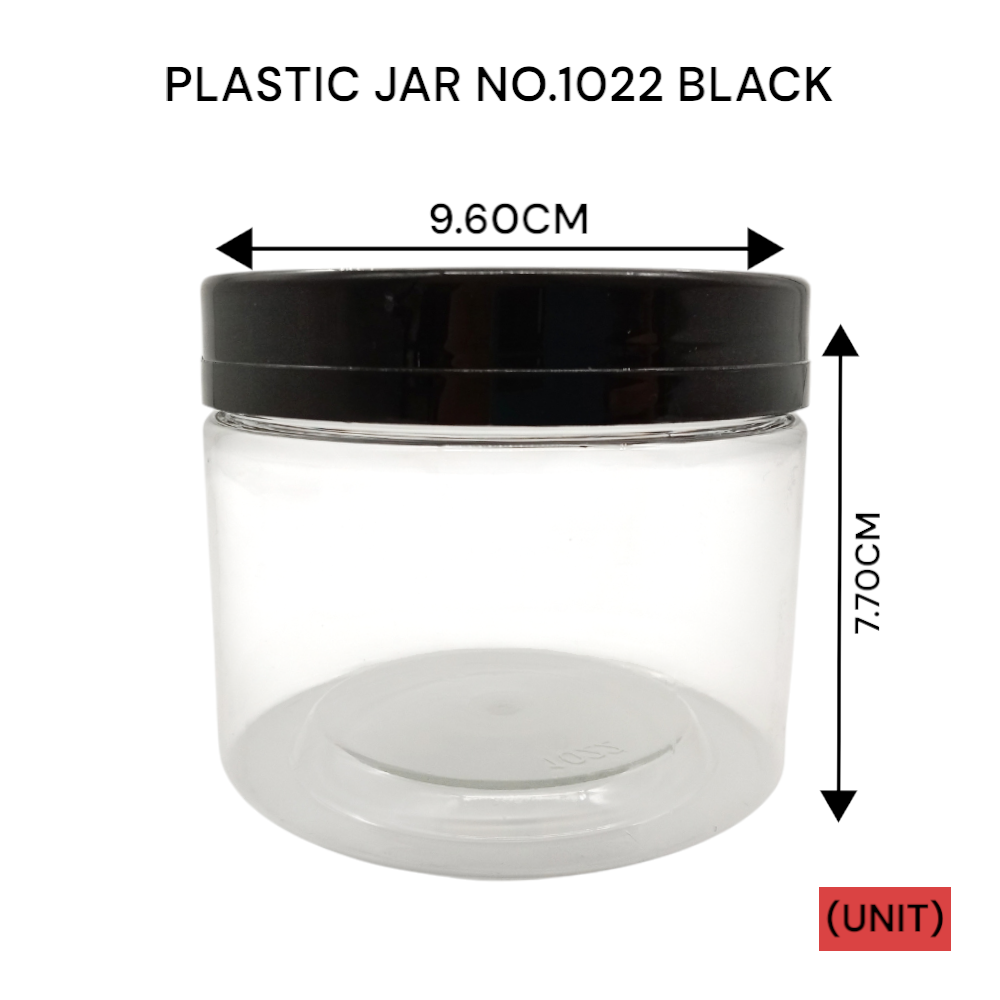 PLASTIC JAR NO.1022 BLACK PER UNIT