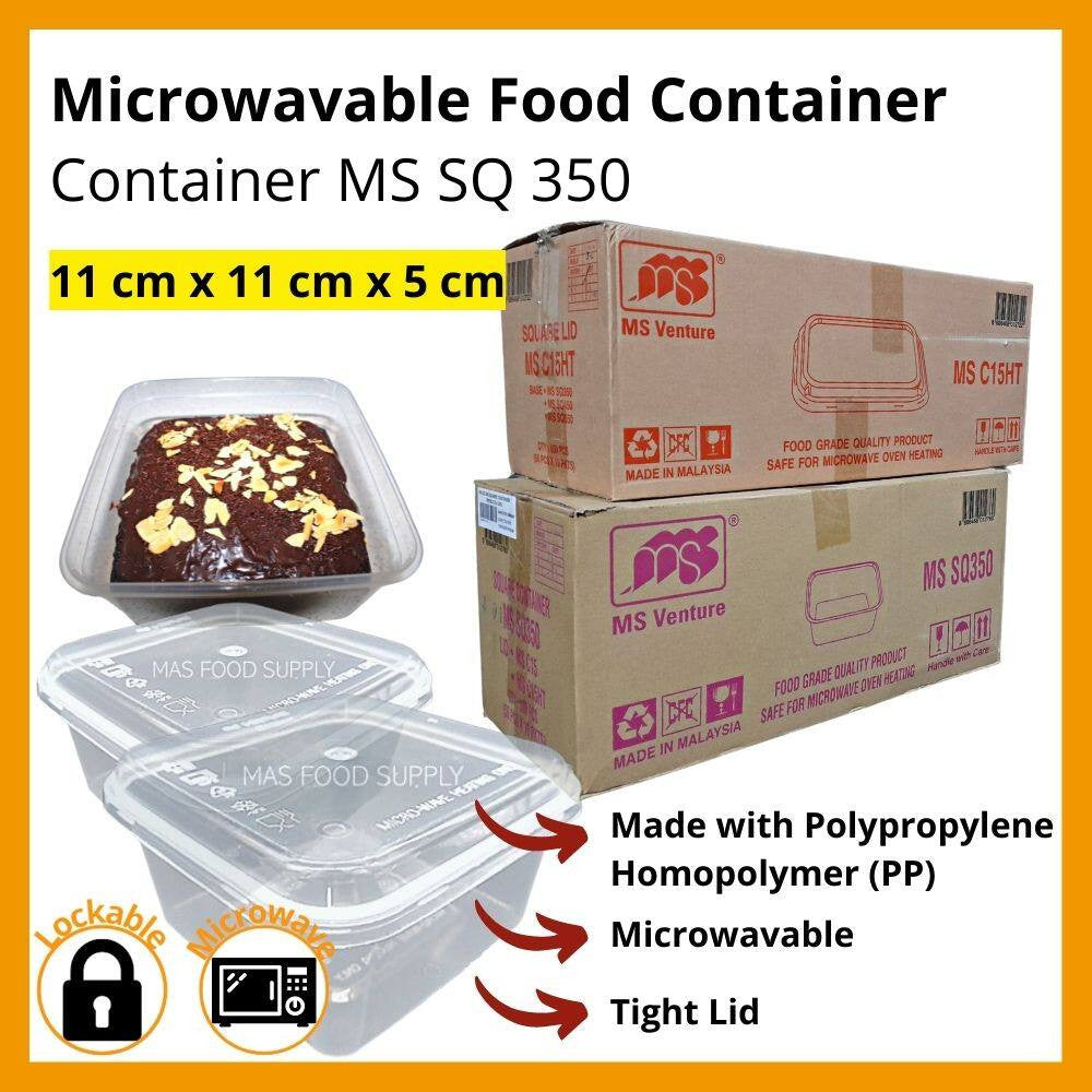 500Pcs Per Carton Square Container MS SQ 350 With Lid