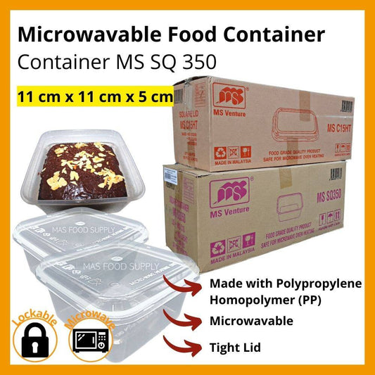 500Pcs Per Carton Square Container MS SQ 350 With Lid