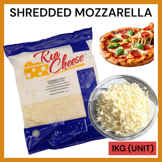 DAIRY VALLEY SHREDDED MOZARELLA (RIA CHEESE) 1KG PER UNIT
