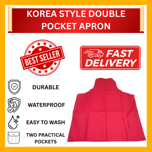 DOUBLE POCKET KOREA STYLE APRON (READY STOCK)