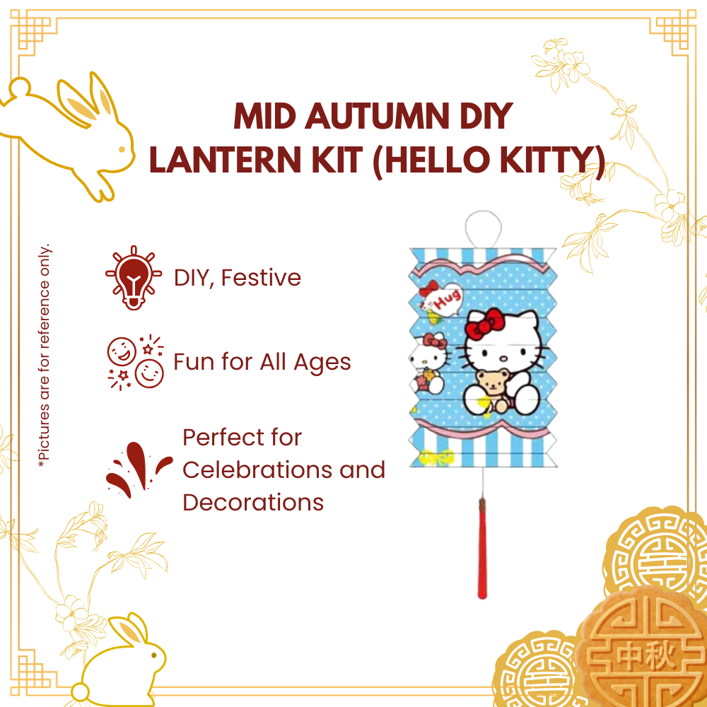 MID AUTUMN PAPER LANTERN (HELLO KITTY)+HANDLE 2PCS-PKT-R