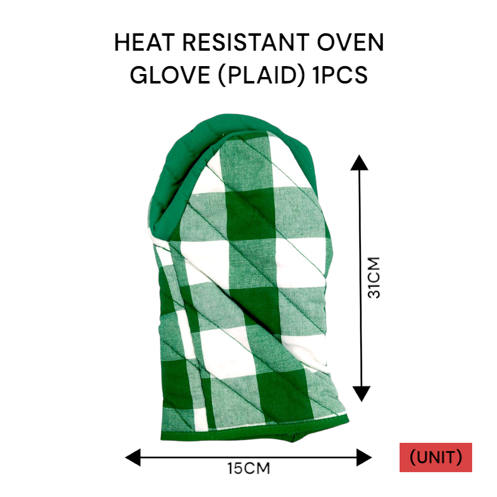 1PCS PLAID HEAT RESISTANT OVEN GLOVE