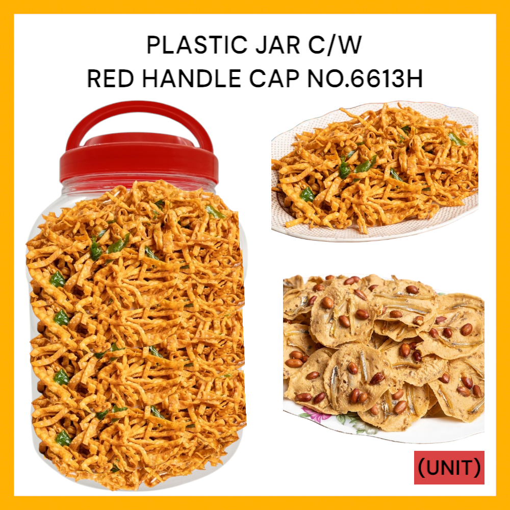 PLASTIC JAR C/W RED HANDLE CAP NO.6613H PER UNIT