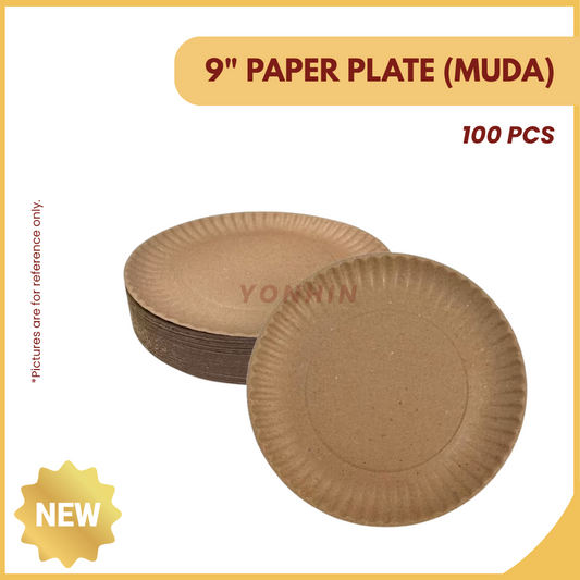 @9" PAPER PLATE (MUDA) 100`s-PKT