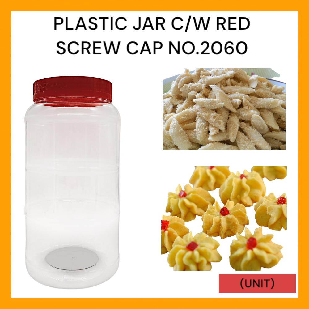 PLASTIC JAR C/W RED SCREW CAP NO.2060 PER UNIT