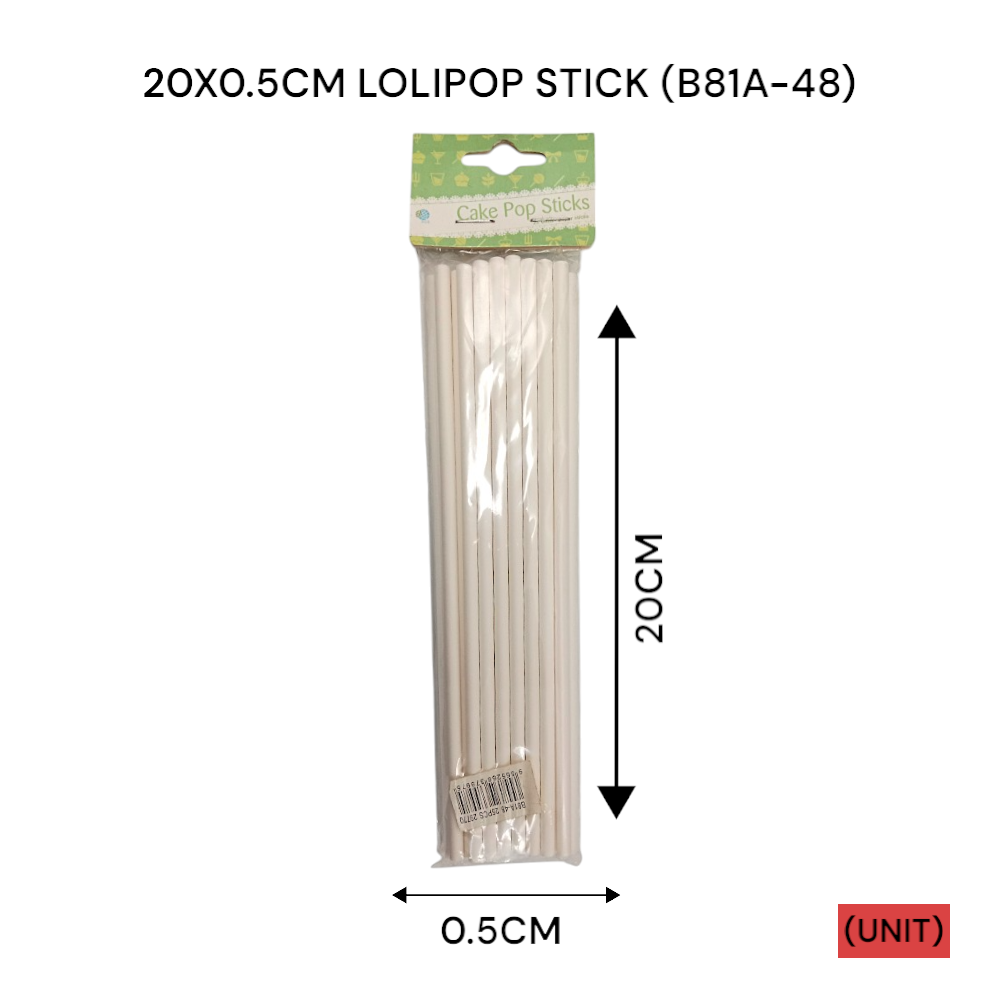 20X0.5CM LOLIPOP STICK (B81A-48) 25PCS