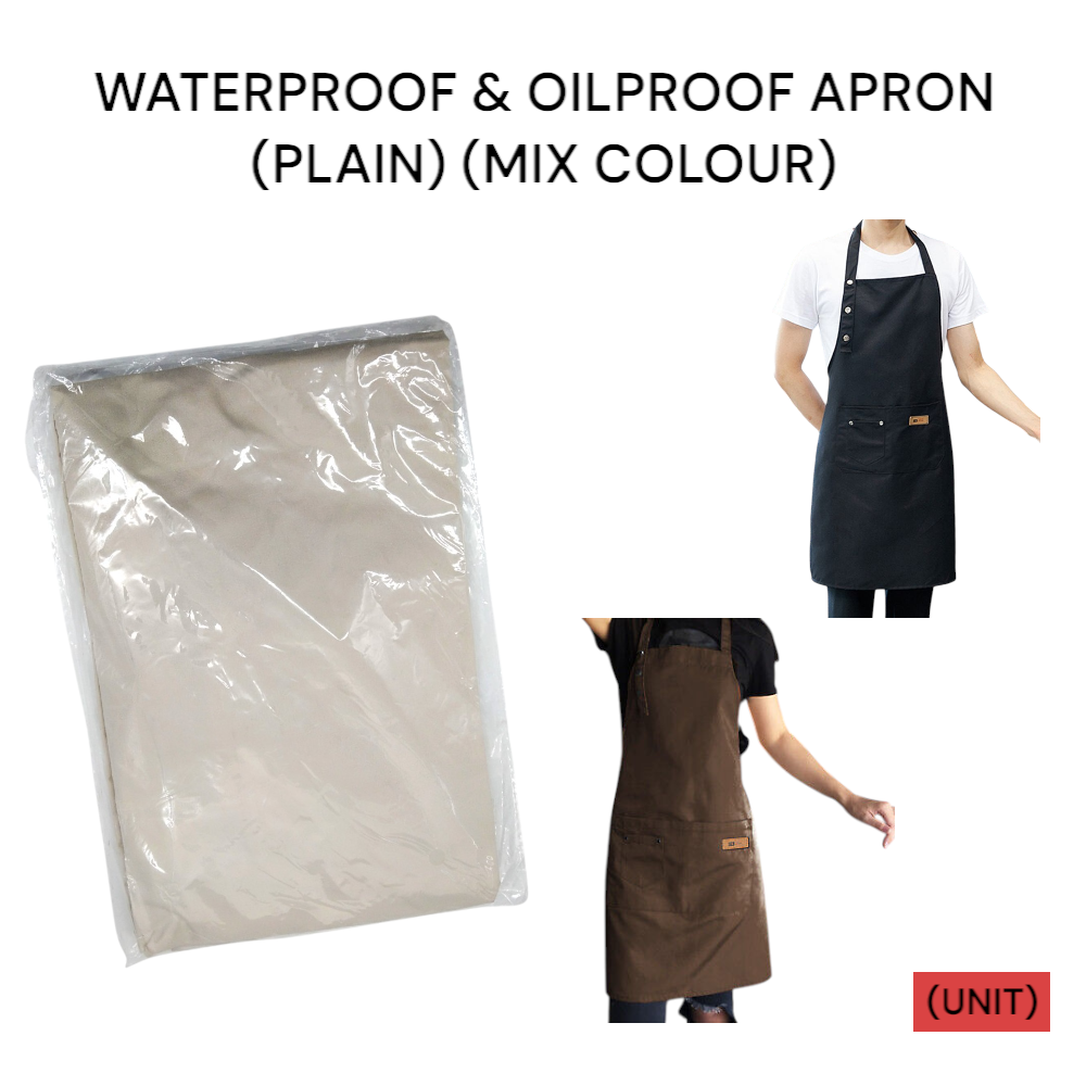 PLAIN WATERPROOF & OILPROOF APRON (MIXED COLOURS)