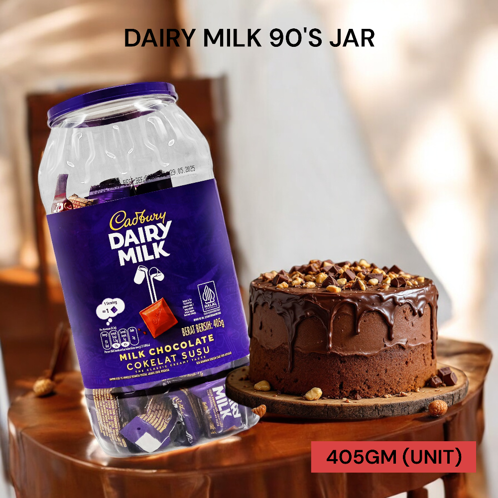 CADBURY DAIRY MILK (90`S) JAR 405GM PER UNIT