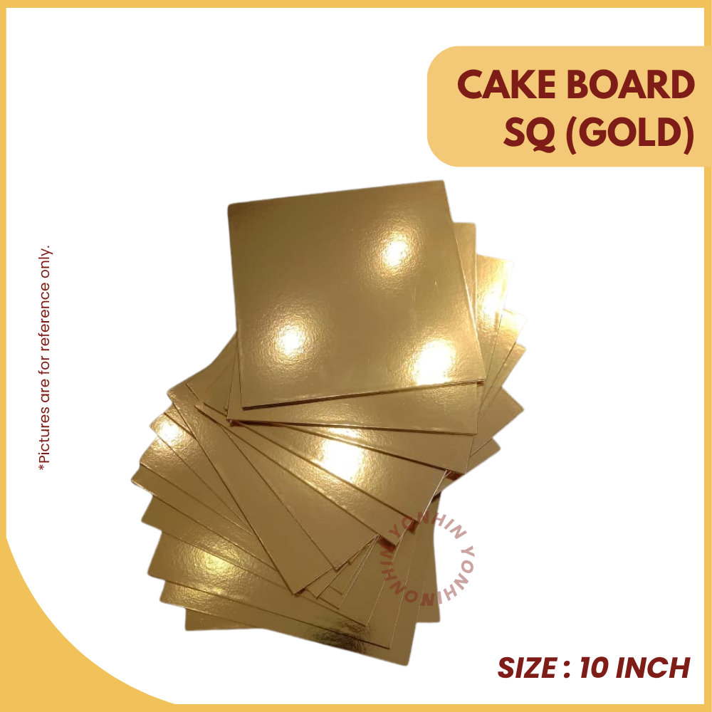 CAKE BOARD SQ 10" (GOLD)-BDL-100
