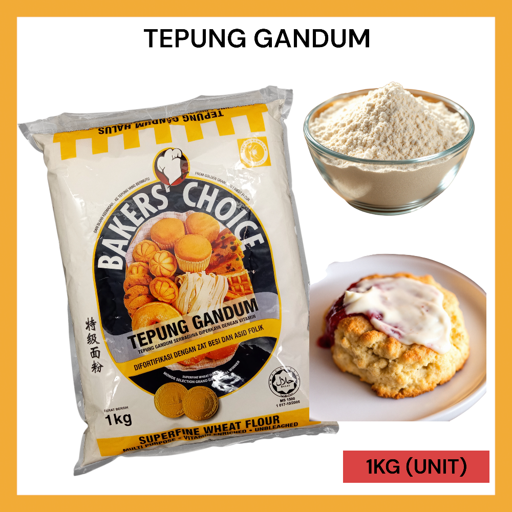 TEPUNG GANDUM BAKER`S CHOICE 1KG PER UNIT