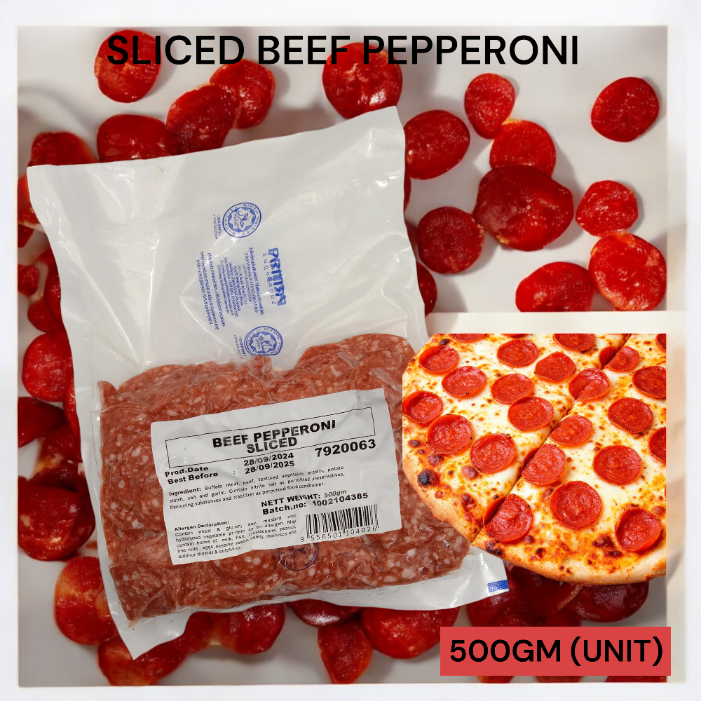 PRIMA SLICED BEEF PEPPERONI 500GM PER UNIT