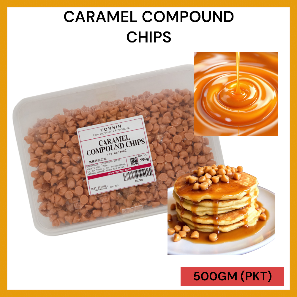 CARAMEL COMPOUND CHIPS 500GM PER PKT