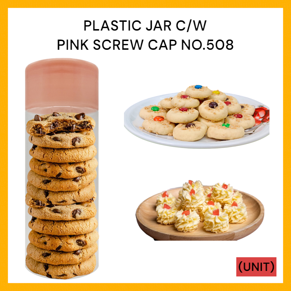 PLASTIC JAR C/W PINK SCREW CAP NO.508 PER UNIT