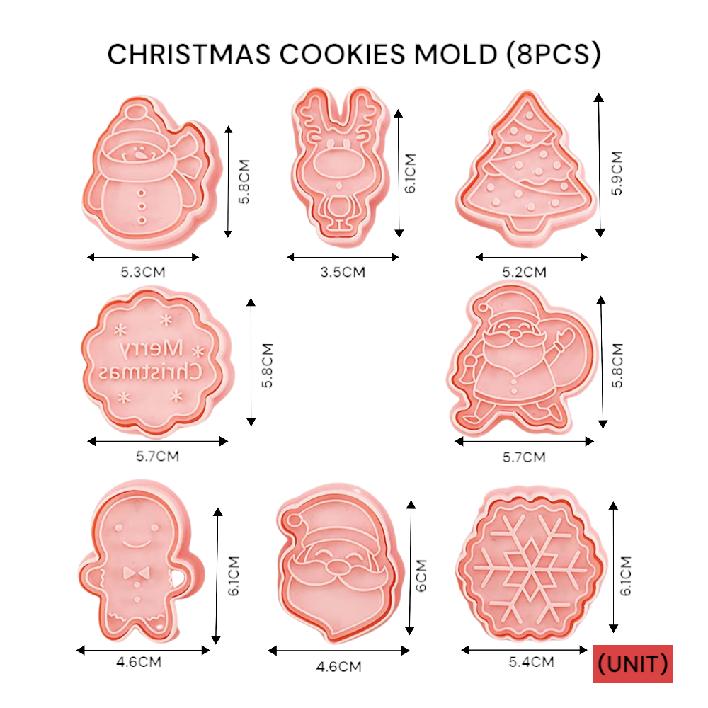 CHRISTMAS COOKIES MOLD (8PCS) PER UNIT