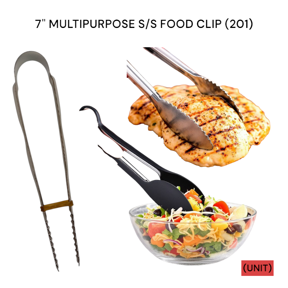7" MULTIPURPOSE S/S FOOD CLIP (201) PER UNIT