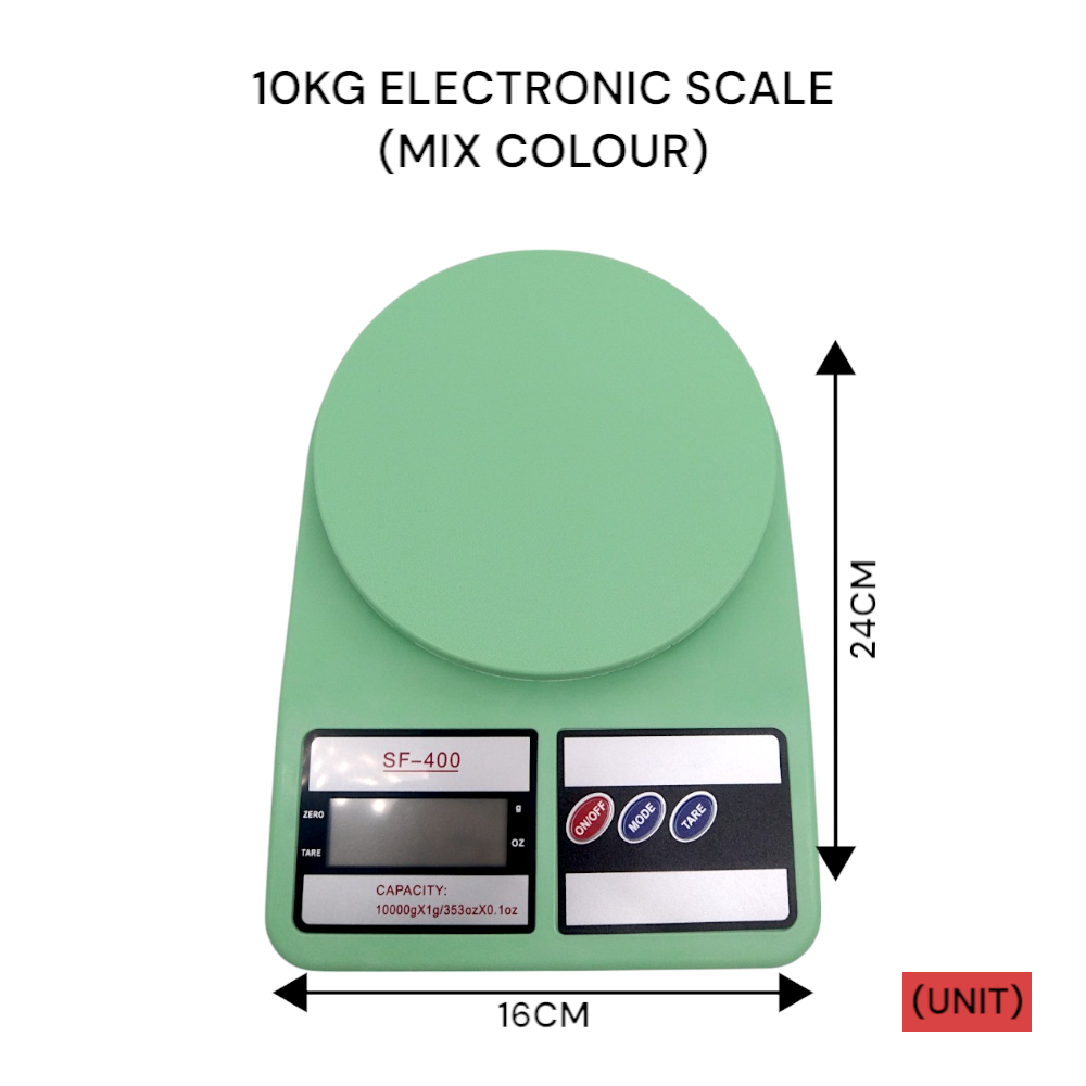 10KG ELECTRONIC SCALE WITH MIX COLOUR (SF-400)