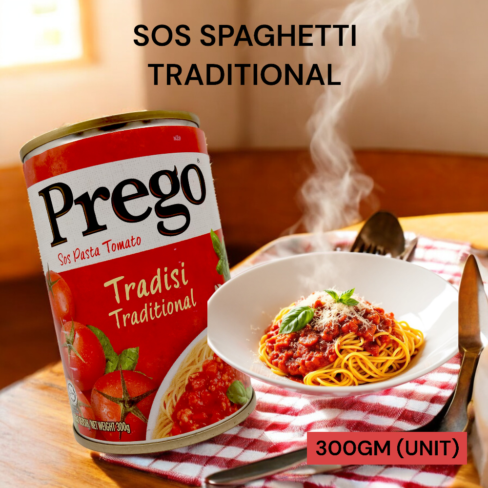 PREGO SOS SPAGHETTI TRADITIONAL 300GM PER UNIT