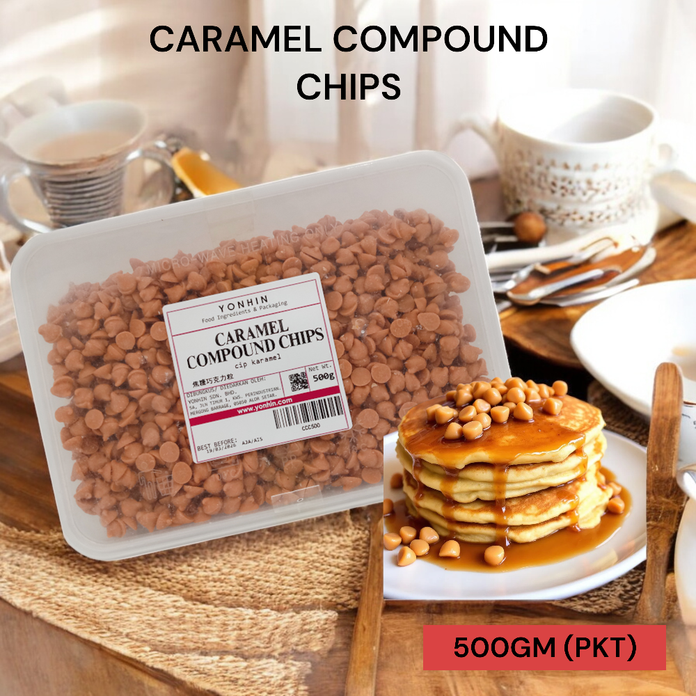 CARAMEL COMPOUND CHIPS 500GM PER PKT