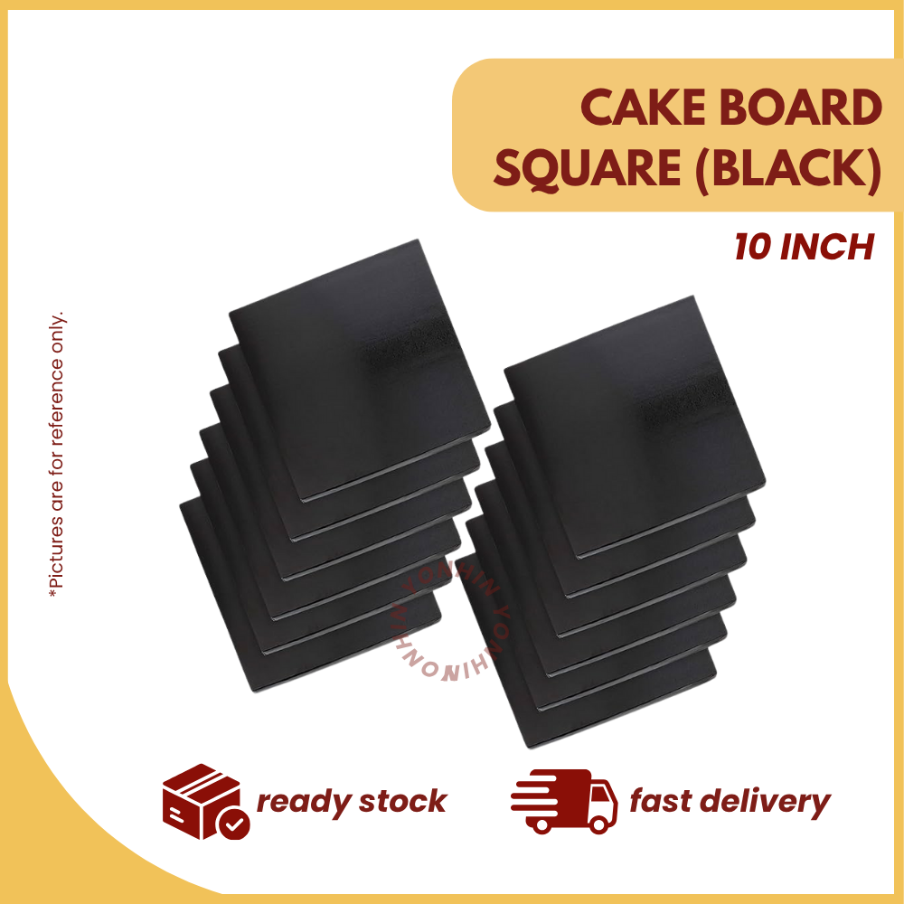CAKE BOARD SQUARE 10`` (BLACK)-PCS