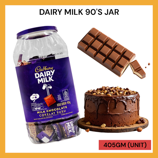 CADBURY DAIRY MILK (90`S) JAR 405GM PER UNIT