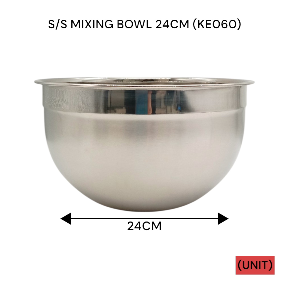 S/S MIXING BOWL 24CM (KE060) PER UNIT