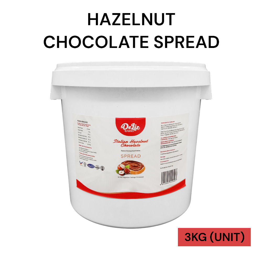 DELIZ ITALIAN HAZELNUT CHOCOLATE SPREAD 3KG PER UNIT
