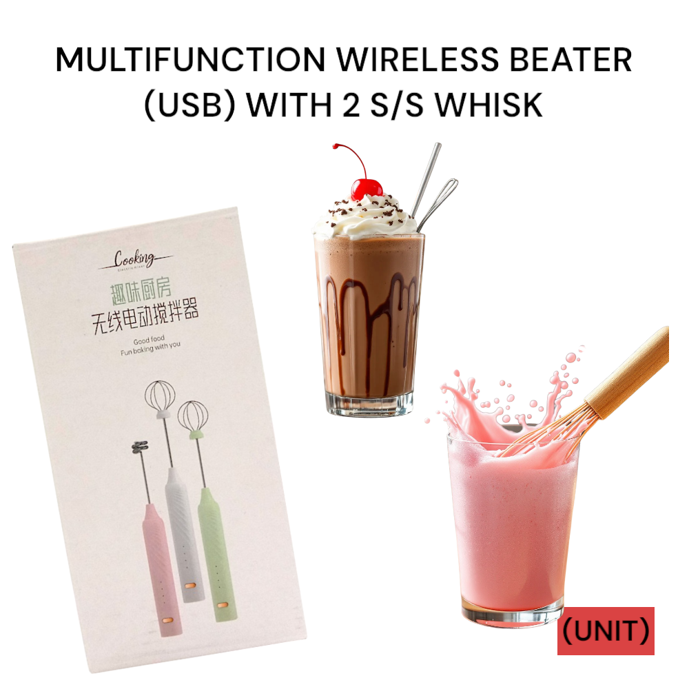 MULTIFUNCTION WIRELESS BEATER (USB) WITH 2 S/S WHISK PER UNIT