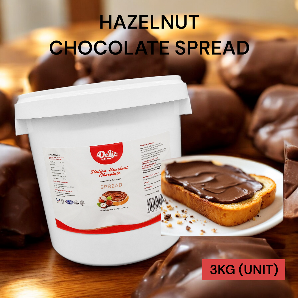 DELIZ ITALIAN HAZELNUT CHOCOLATE SPREAD 3KG PER UNIT
