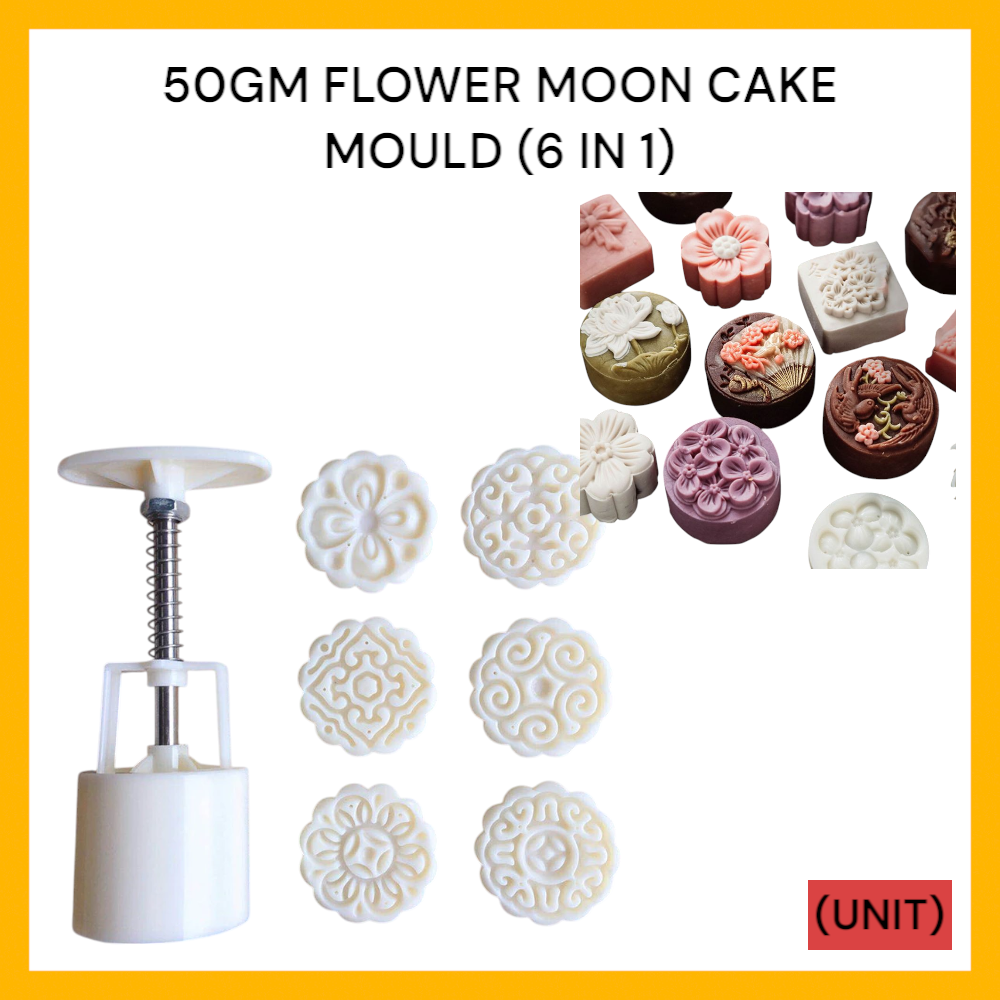50GM FLOWER MOON CAKE MOULD (6IN1) PER UNIT