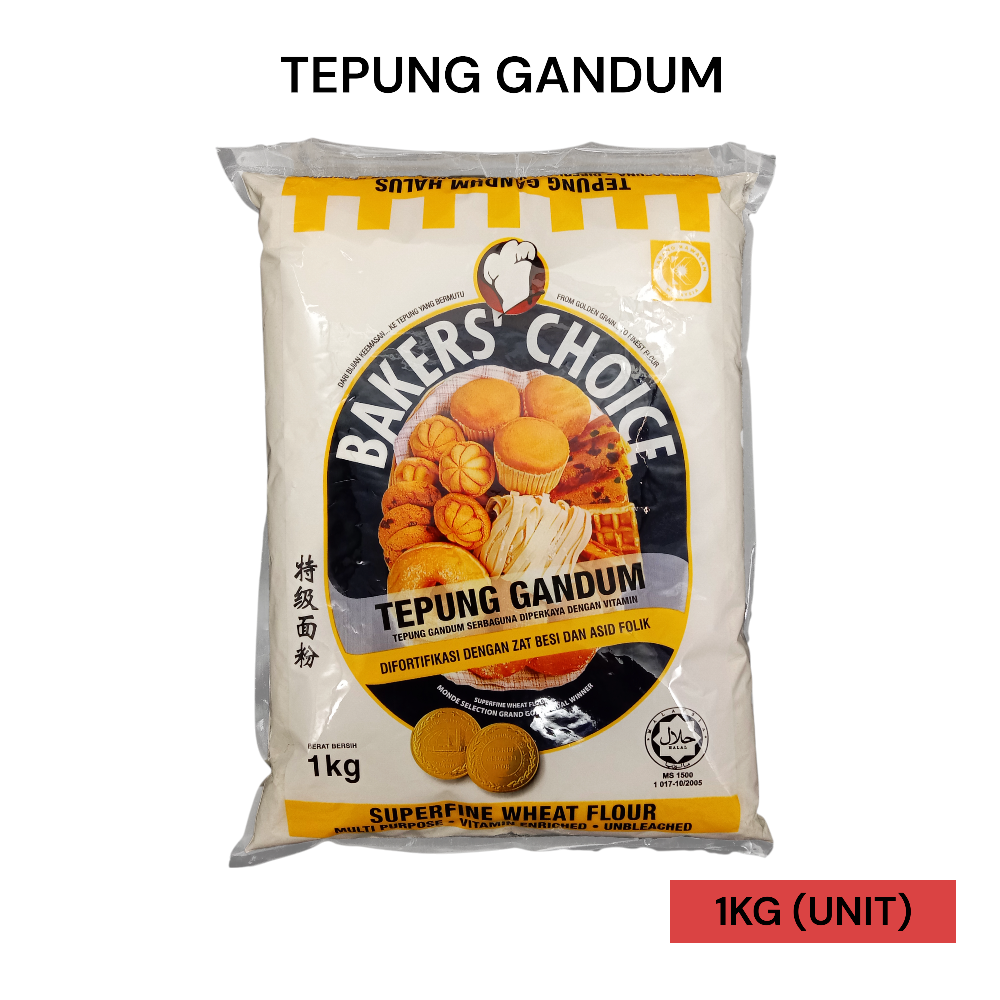 TEPUNG GANDUM BAKER`S CHOICE 1KG PER UNIT