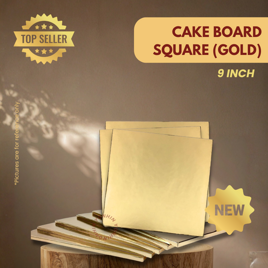 CAKE BOARD SQUARE 9" (GOLD) -BDL-100