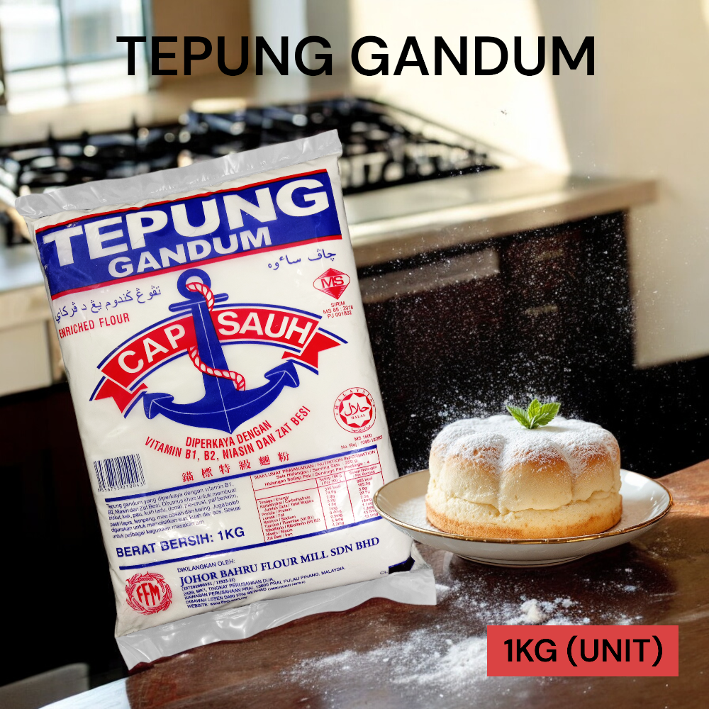 TEPUNG GANDUM CAP SAUH 1KG PER UNIT