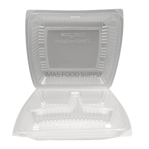 BX-190 Plastic 3 Comp Disposable Lunch Box(300pcs)Food Container/ Bekas Makanan