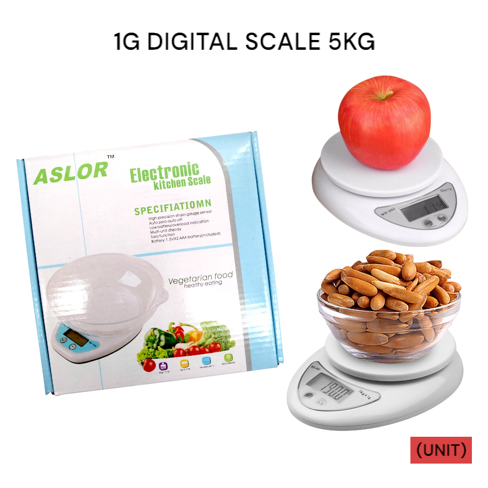 5KG - 1G DIGITAL KITCHEN SCALE (14-QZ129A)