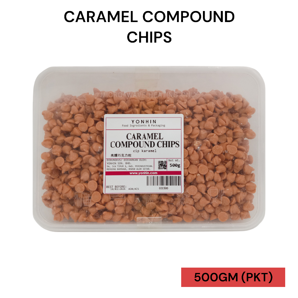 CARAMEL COMPOUND CHIPS 500GM PER PKT