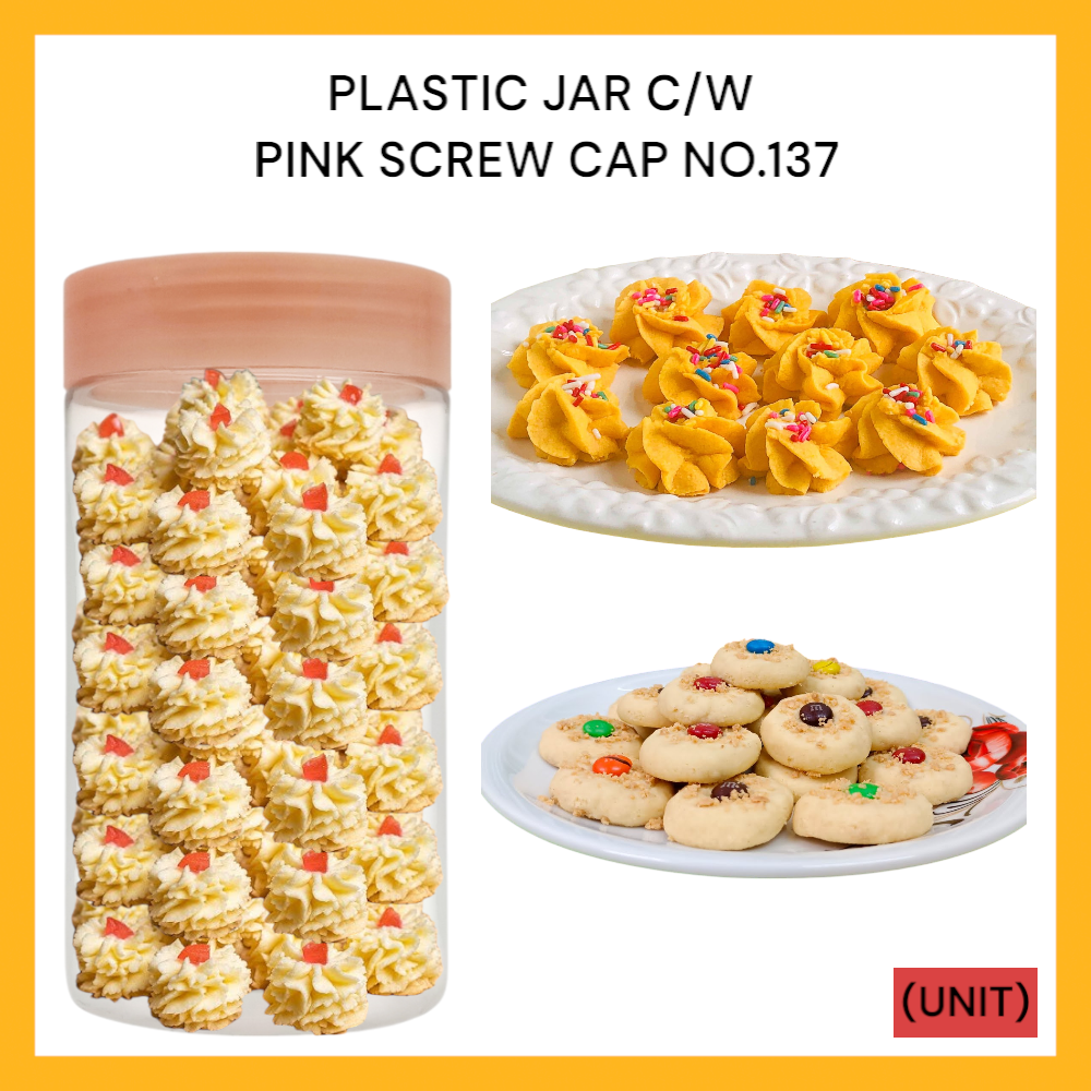 PLASTIC JAR C/W PINK SCREW CAP NO.137 PER UNIT