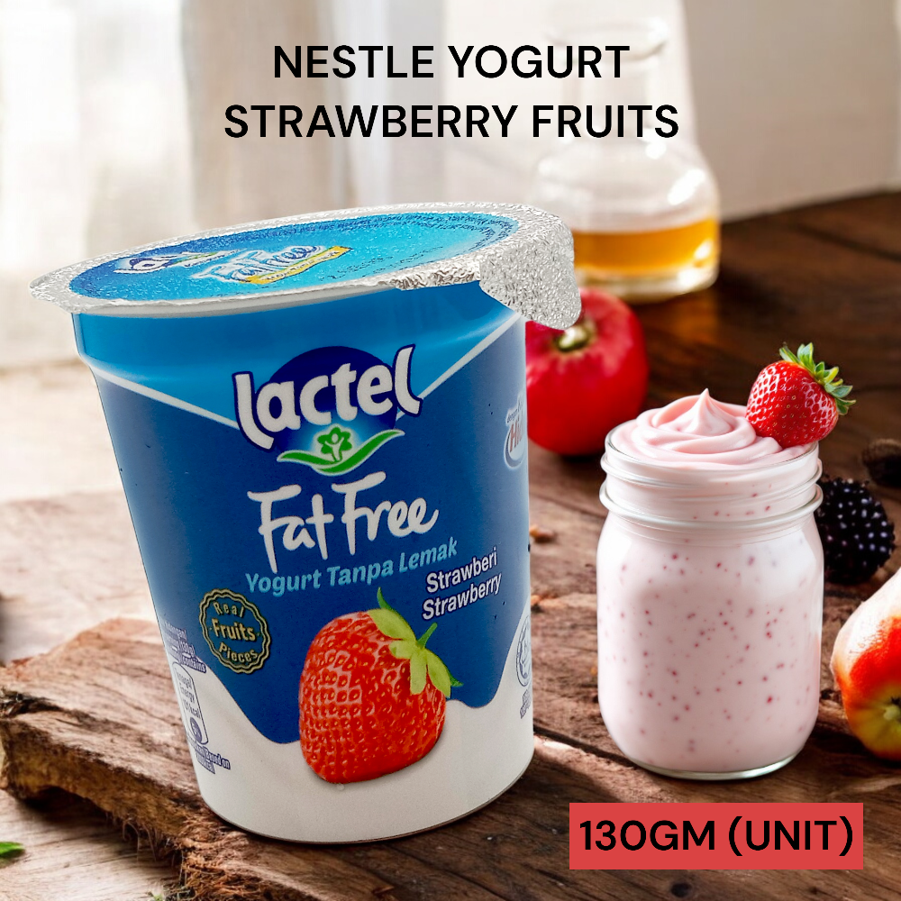 NESTLE YOGURT STRAWBERRY FRUITS 130GM PER UNIT