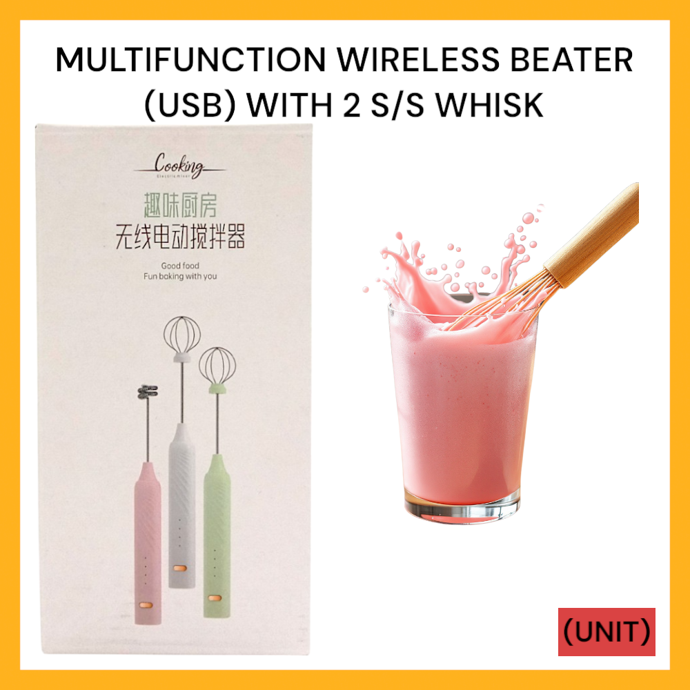 MULTIFUNCTION WIRELESS BEATER (USB) WITH 2 S/S WHISK PER UNIT
