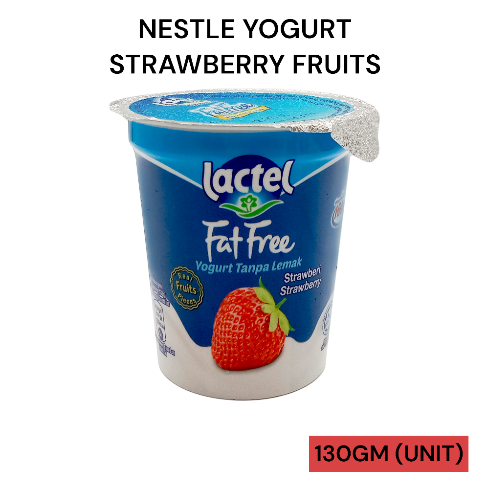 NESTLE YOGURT STRAWBERRY FRUITS 130GM PER UNIT