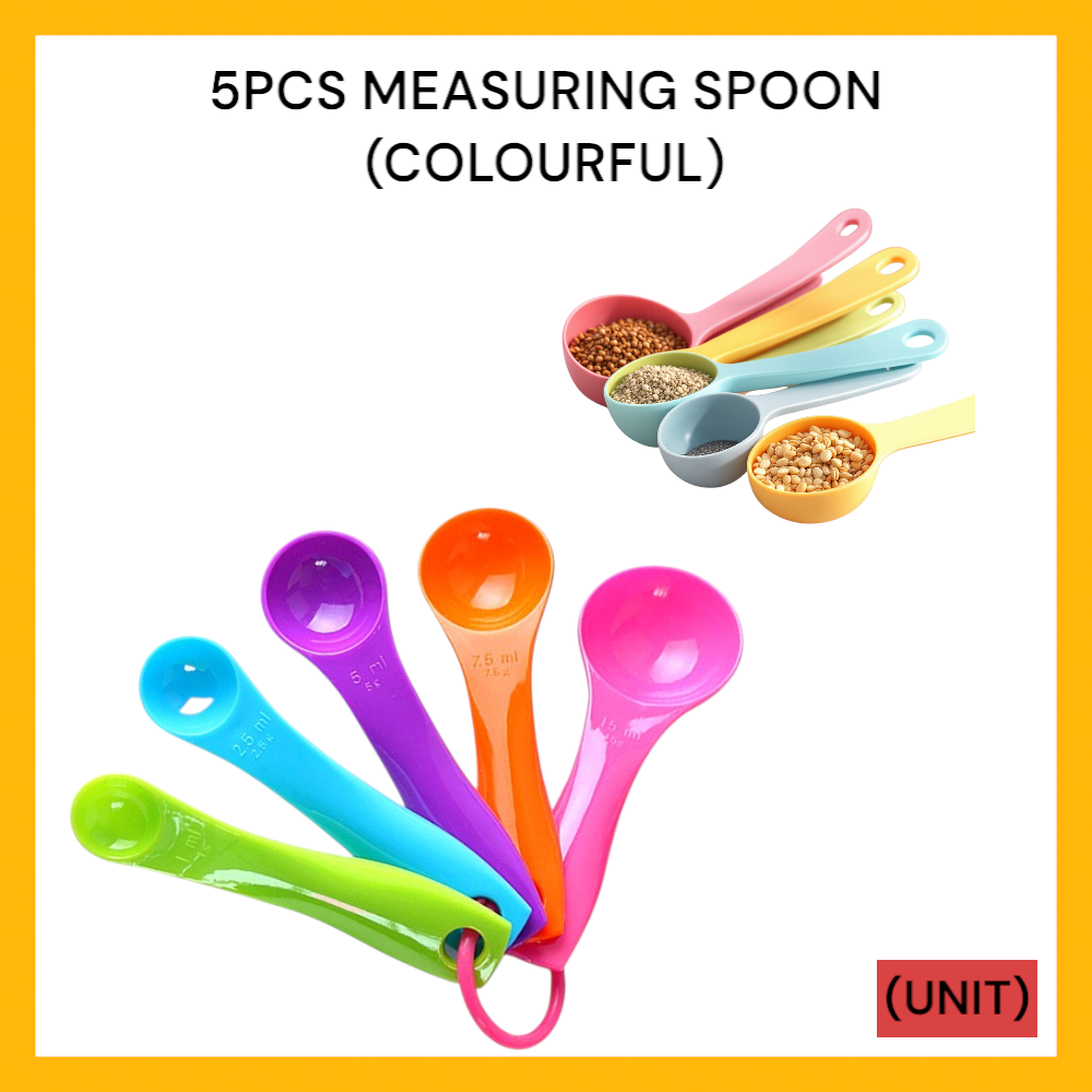 5PCS MEASURING SPOON (COLOURFUL) (AY1) PER UNIT