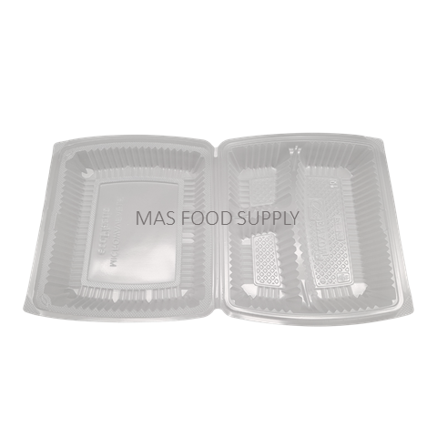 BX-190 Plastic 3 Comp Disposable Lunch Box(300pcs)Food Container/ Bekas Makanan